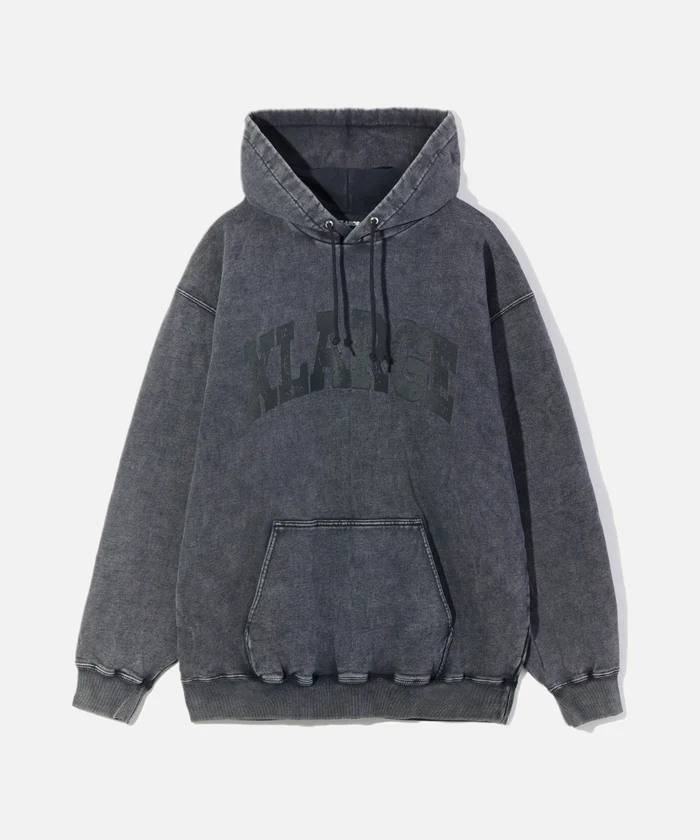XLarge Dyed Collage Logo Hoodie - Black - Front XLarge Dyed Collage Logo Hoodie - Black