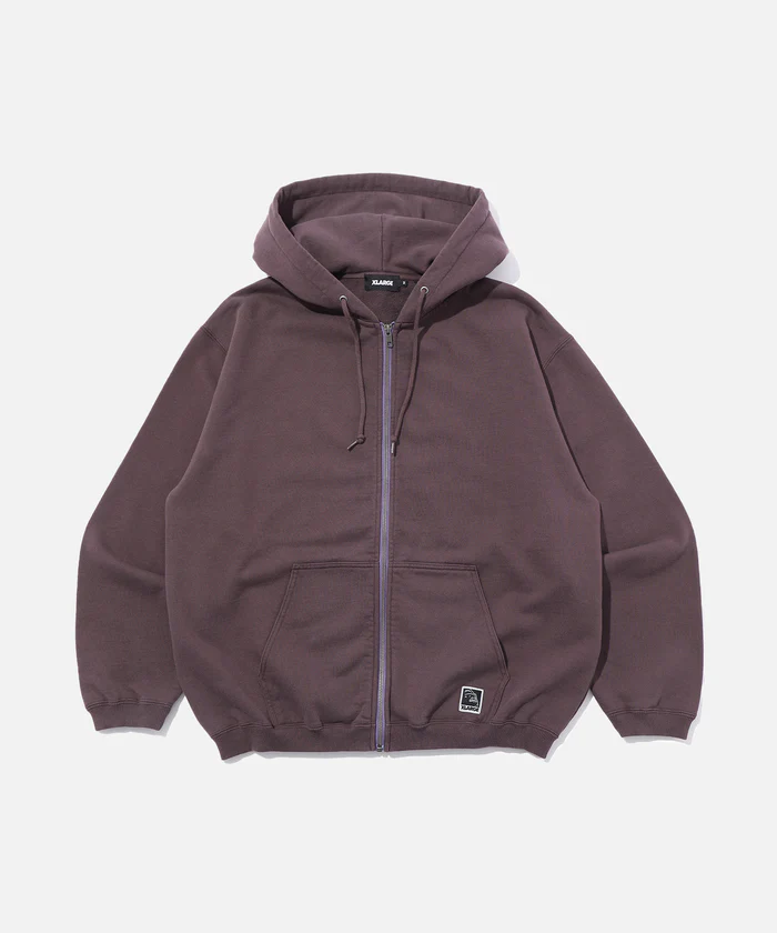 XLarge Lable Zip Hooded Sweatshirt - Brown