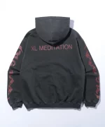 XLarge Meditation Zip up Hooded Sweatshirt - Black