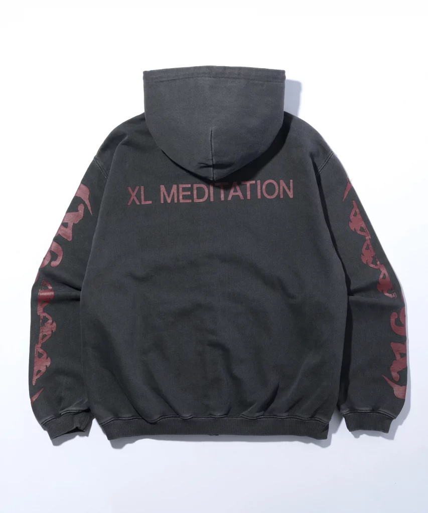 XLarge Meditation Zip up Hooded Sweatshirt - Black