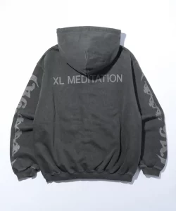 XLarge Meditation Zip up Hooded Sweatshirt - Grey