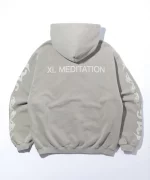 XLarge Meditation Zip up Hooded Sweatshirt – Light Grey