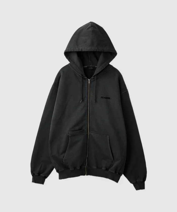 XLarge Pigment Dyed Work Zip Hoodie - Black XLarge Pigment Dyed Work Zip Hoodie - Black