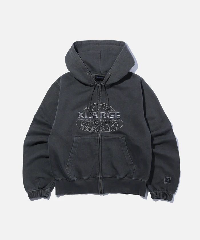 XLarge Worlds Largest Brand Slim Zip Hooded Sweatshirt - Black XLarge Worlds Largest Brand Slim Zip Hooded Sweatshirt
