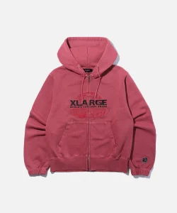 XLarge Worlds Largest Brand Slim Zip Hooded Sweatshirt - Burgundy