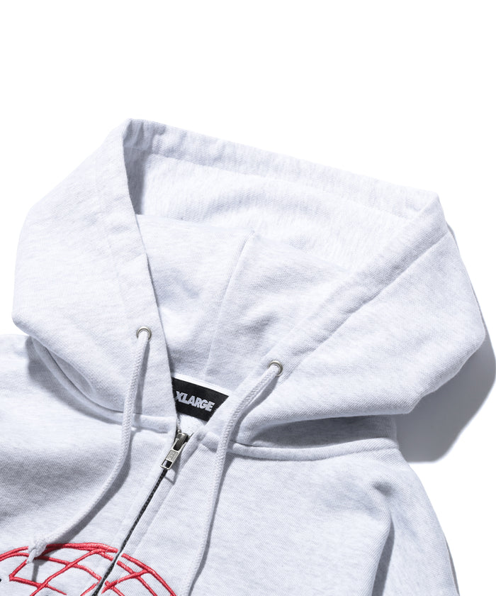 XLarge Worlds Largest Brand Slim Zip Hooded Sweatshirt - Grey
