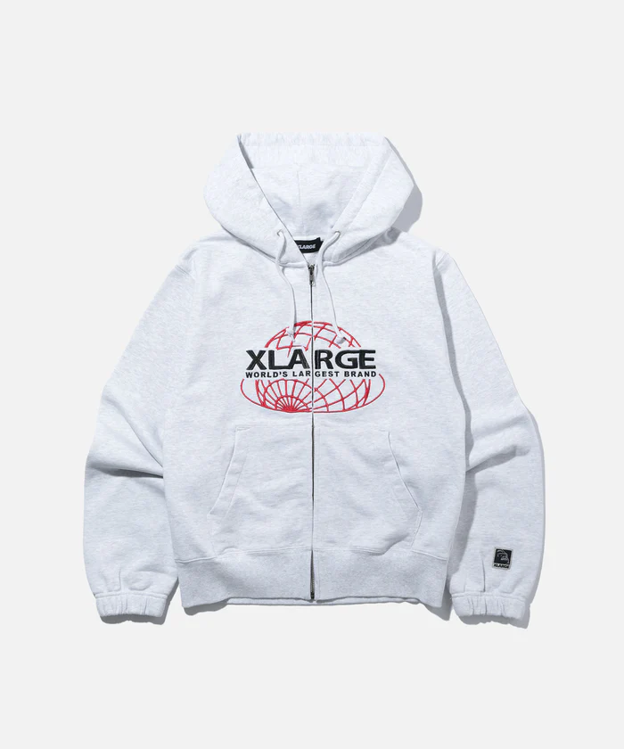 XLarge Worlds Largest Brand Slim Zip Hooded Sweatshirt - Grey