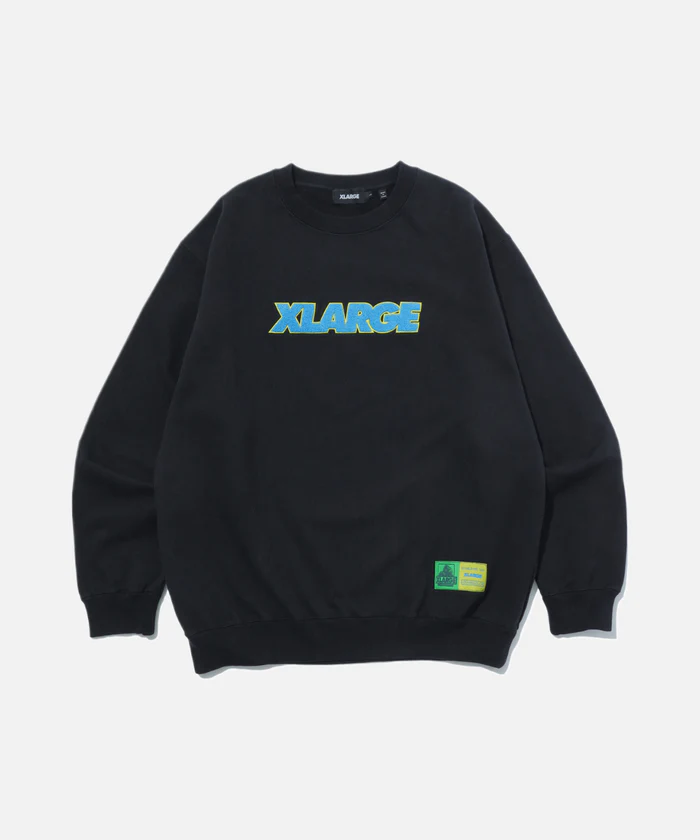 201253012001_BLACK_1 XLarge Standard Logo Colors Crewneck - Black