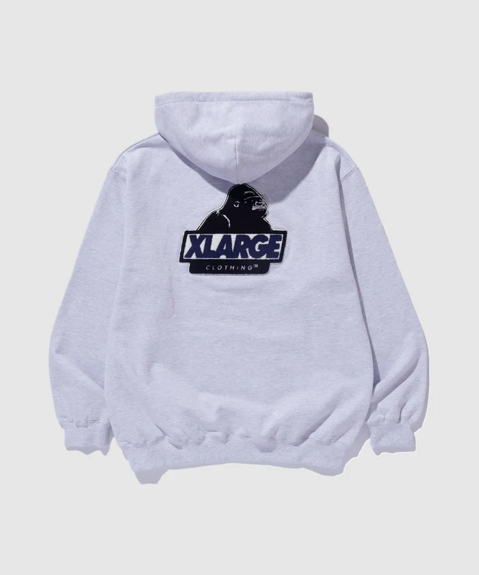 XLarge Chenille Slanted OG Logo Pullover Hoodie - Grey