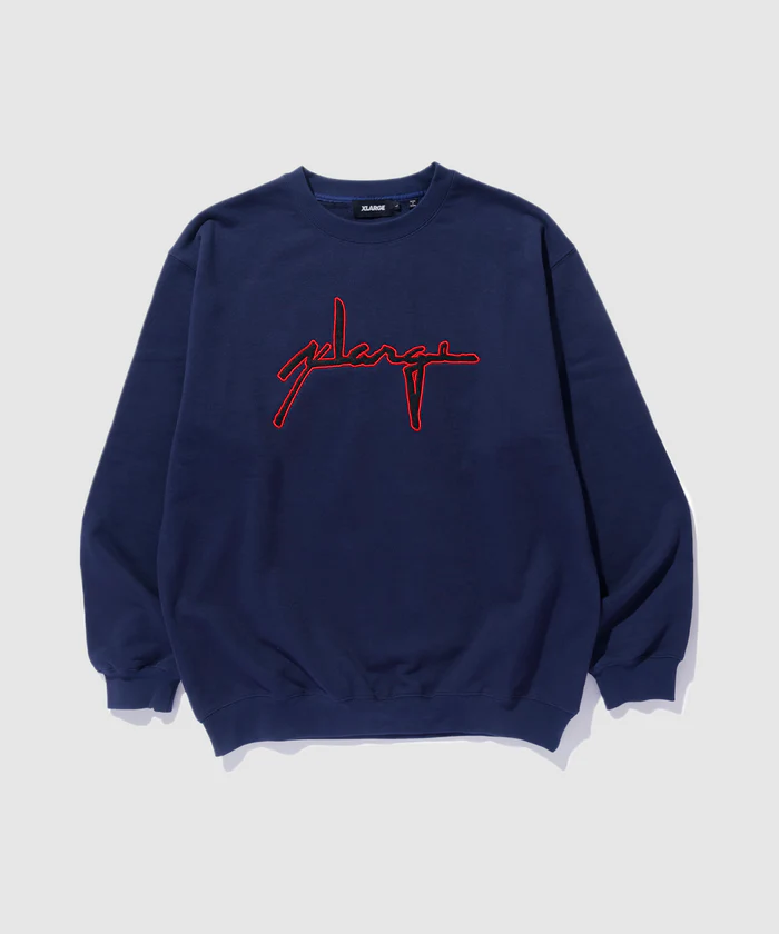 XLarge Distortion Logo Crewneck Sweatshirt - Navy XLarge Distortion Logo Crewneck Sweatshirt - Navy
