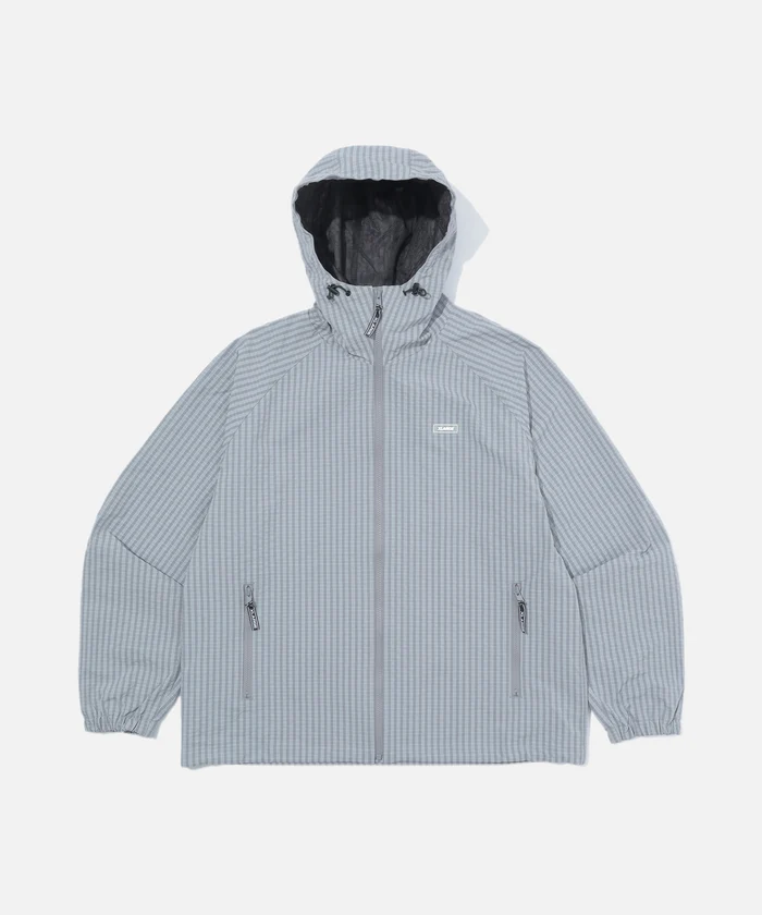 XLarge Grid Check Hooded Jacket - Grey XLarge Grid Check Hooded Jacket - Grey
